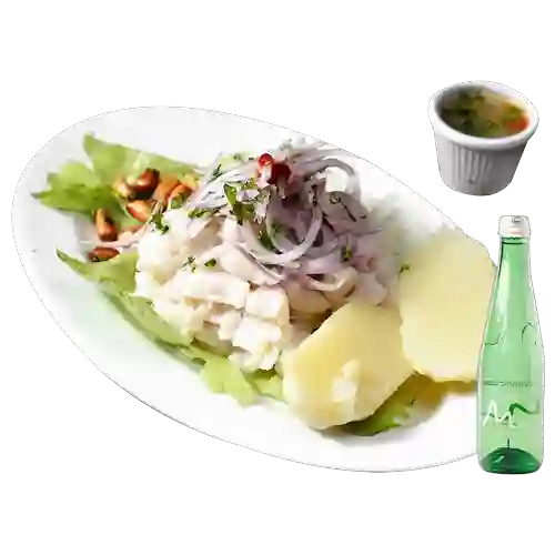 Combo Ceviche de Pescado + Manantial Con Gas 330 ml 