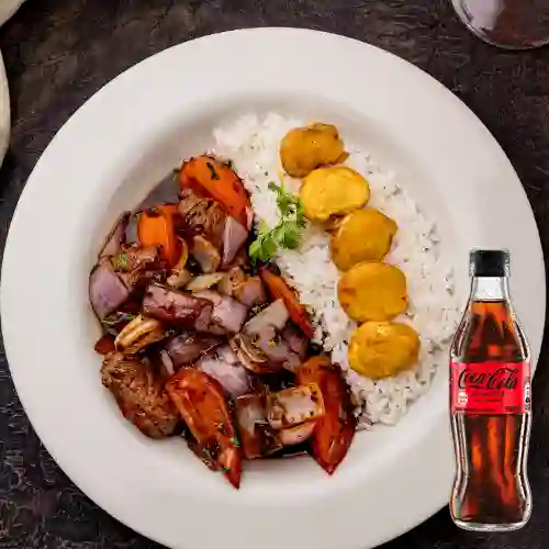 Combo Lomo Saltado Peruano +Cocacola S/az 300ML