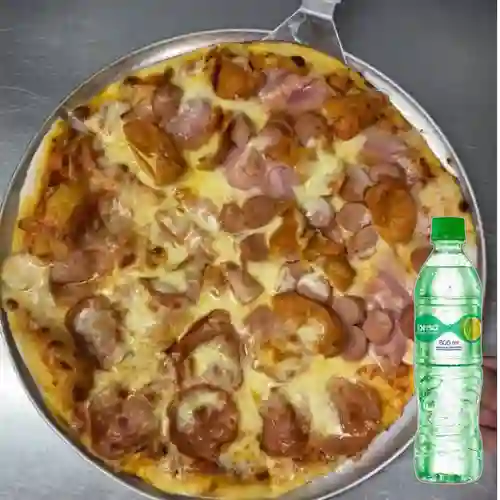Combo Pizza Ranchera +Agua Brisa Sabor Lima Limón