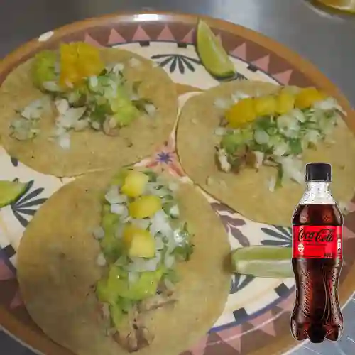 Combo Tacos de Pastor X 3 +Cocacola S/az 400ml