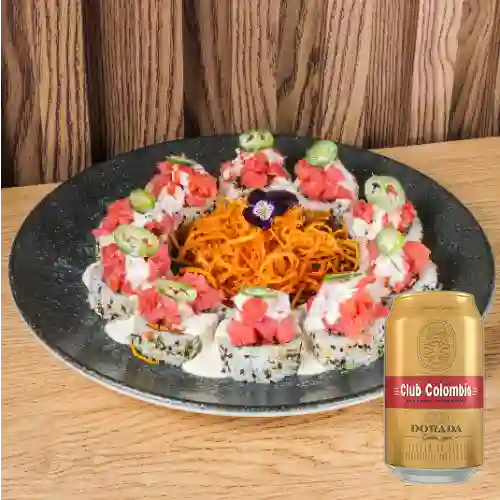 Combo Spicy Tuna Roll + Club col. Dorada Lta 330ml