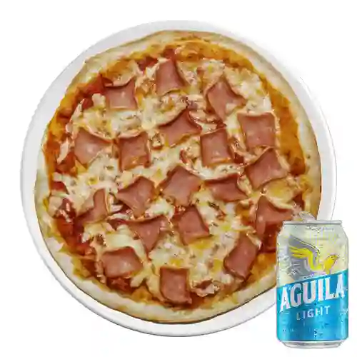 Combo Pizza Jamón&Queso + Aguila Light Lta 330ml