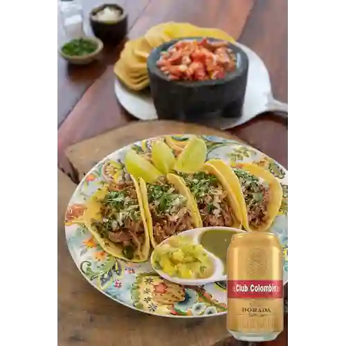 Combo Taco de Suadero + Club col. Dorada Lta 330ml