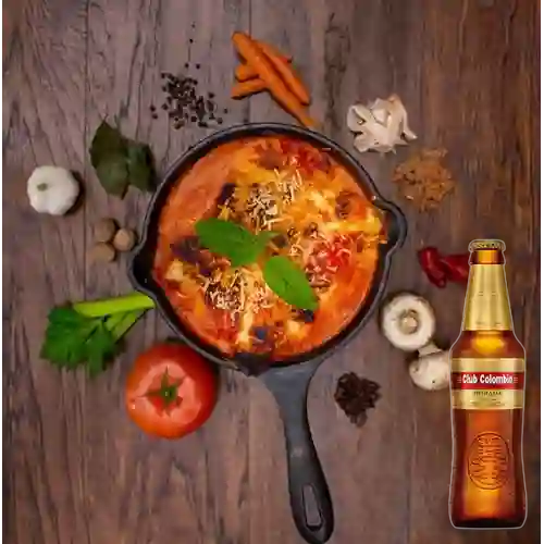 Combo Lasaña Carne + Club col. Dorada Bot. 330ml