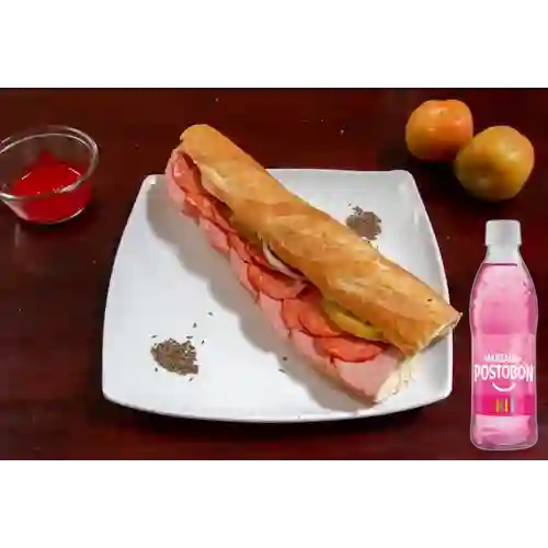 Combo Sándwich Mixto + Postobón Manzana 300 ml
