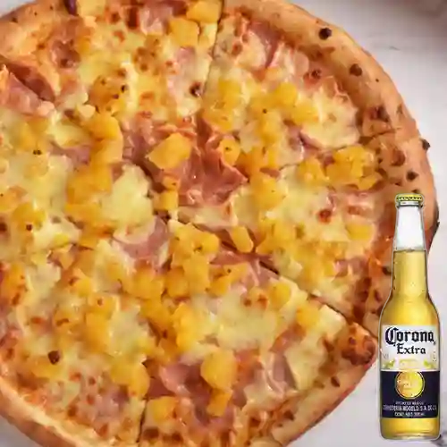 Combo Pizza Hawaiana Personal + Corona Bot. 355ml