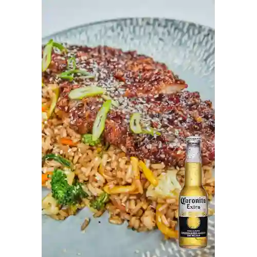 Combo Cerdo Teriyaki + Cerveza Coronita Bot. 210ml