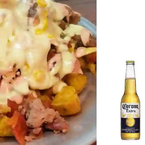 Combo Salchitodo Personal + Cerveza Corona Bot. 355ml