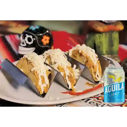 Combo Tacos + Cerveza Aguila Light Lta 330ml