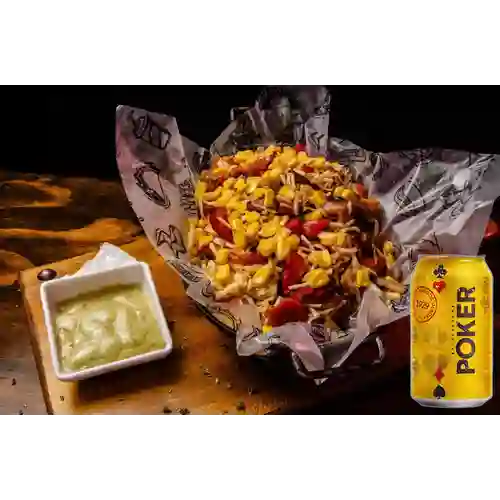 Combo Salchipapas Salchipersonal + Poker Lta 330ml