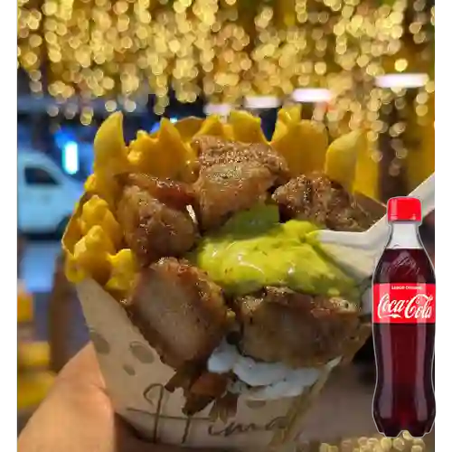 Combo Cono Salchipapa Chicharrón +Cocacola Orig 400ml