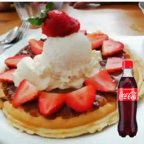 Combo Waffle Nutella y Fresas + Coca Cola 400 ml