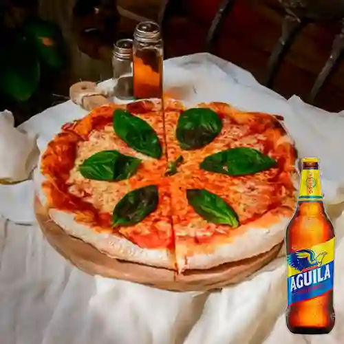 Combo Pizza Margarita + Aguila 350 ml
