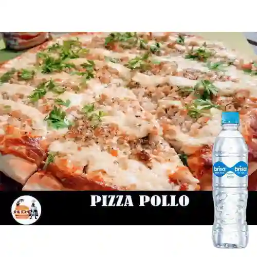 Pizz personal pollo vegetales+agua brisa