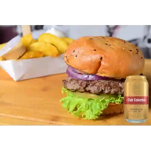 Combo Burger Tradicional + Club col. Dorada Lta 330ml