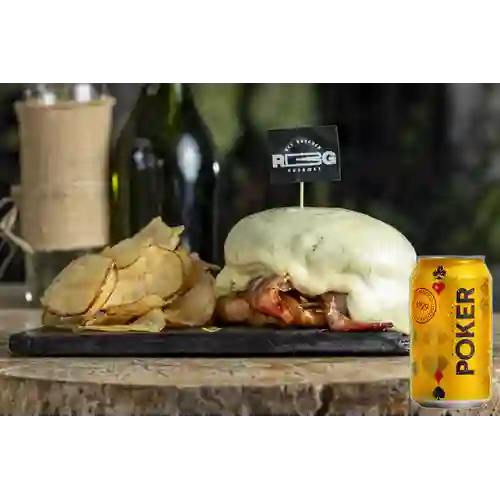 Combo Hamburguesa Burguer Cheese + Poker 355 ml