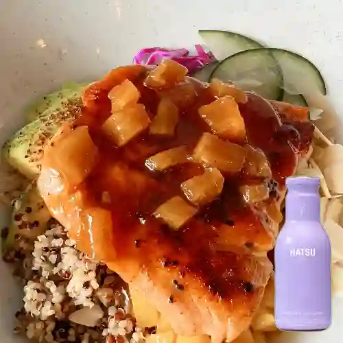 Combo Bowl de Salmón +Hatsu Lila Flor de Cerezo 400ml