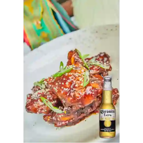 Combo Alas Coreanas + Cerveza Coronita Bot. 210ml