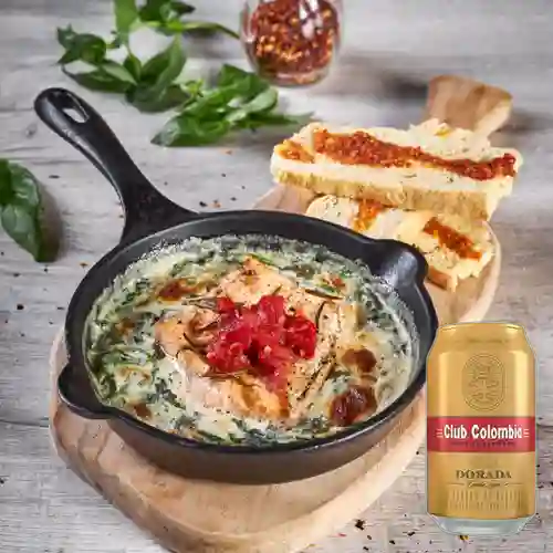Combo Cacerola Di Salmone + Club col. Dorada Lta 330ml