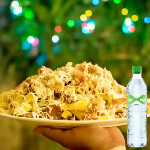 Combo Salchipapa con Todo + Brisa Con Gas 600ML
