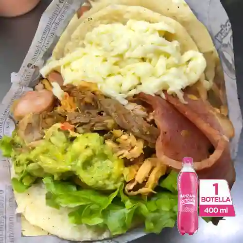 Combo Arepa Rellena Especial + Postobón Manzana 400 ml