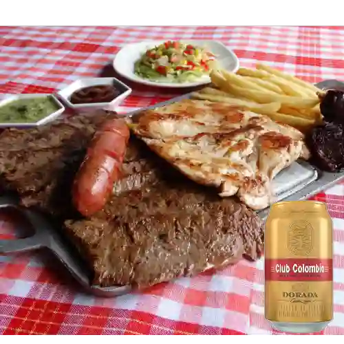 Combo Plato Mixto + Club col. Dorada Lta 330ml