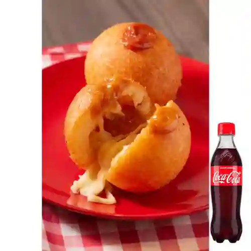 Combo Buñuelo Relleno de Queso y Arequipe + Cocacola Orig 400 ml