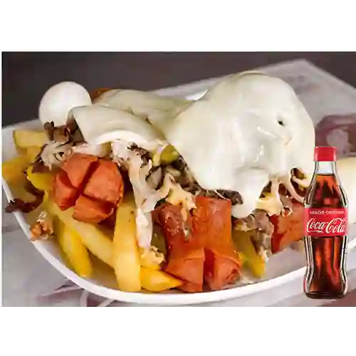 Combo Salchipapas Especial + Gaseosa 400ml