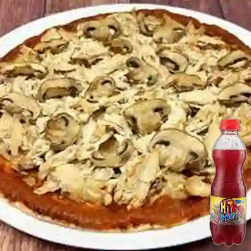 Combo Pizza Pollo Champiñón + Hit Mora 500 ml