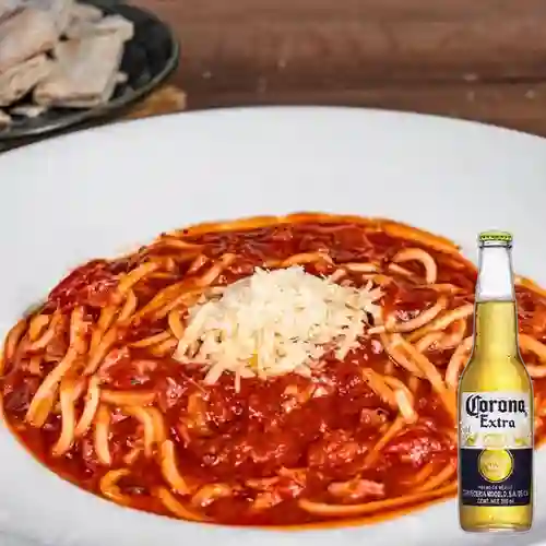 Combo Pasta Pomodoro E Panceta + Corona Bot. 355ml