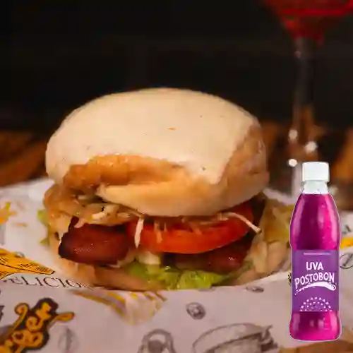 Combo Hamburguesa Sencilla + Uva Postobon 300 ml