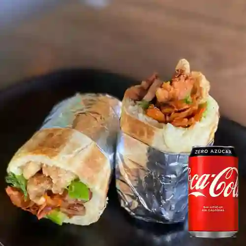 Combo Burrito Trifásico + Coca-Cola Sin Azúcar 355 Ml.