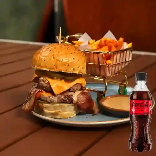 Combo American Burger + Coca Cola Sin Azúcar 400 ml