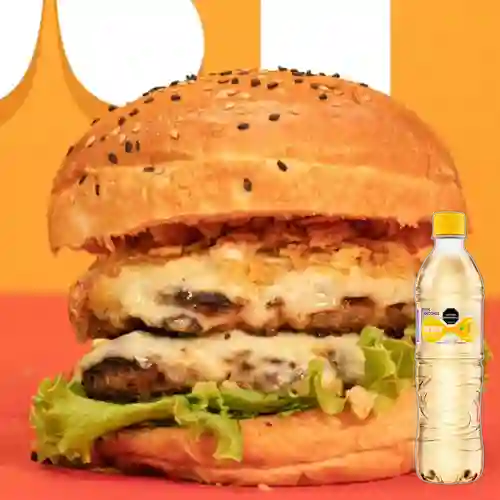 Combo Hamburguesa Doble +Brisa Sabor Maracuyá 600ml