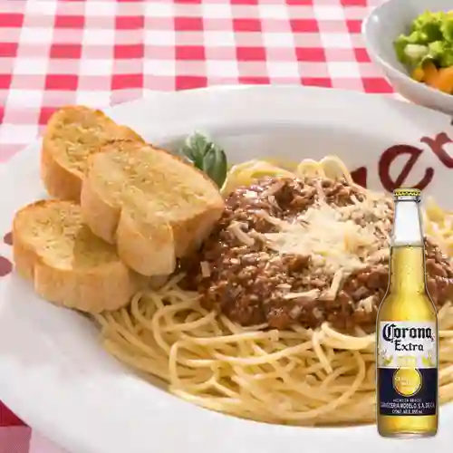Combo Pasta Bolognesa + Corona Extra 355 ml