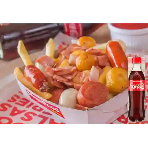 Salchipapa Especial de la Casa + Gaseosa Postobon 400ml