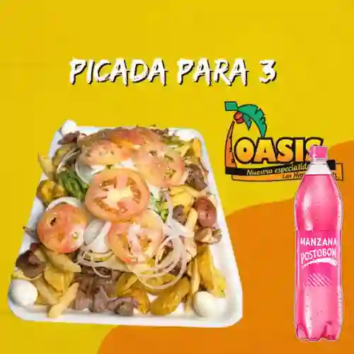 Combo Picada 3 Personas + Postobon Manzana  1.5L