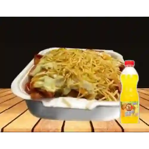 Combo A. Salchipapa Sencilla + Jugo Hit 500ml