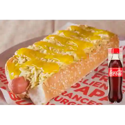 Combo Mega Dog Americano + Gaseosa 400Ml Postobon