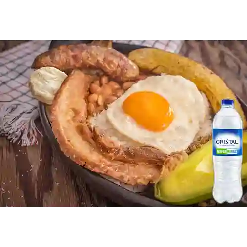 Combo Bandeja Paisa + Cristal Sin Gas 600 ml