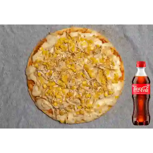 Pizza de Pollo-Maíz Personal +Cocacola Org 400ml