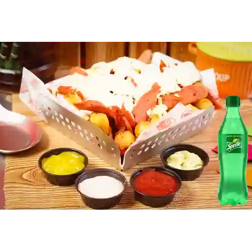 Combo Salchipapa Grande Gratinada + Sprite 400 ml