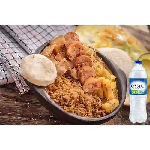 Combo Cazuela de Frijol + Cristal Sin Gas 600 ml