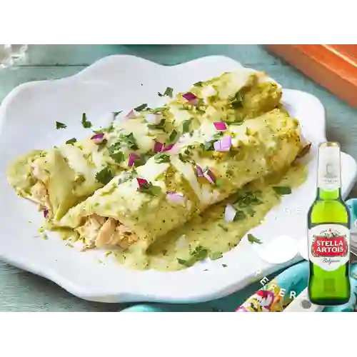 Combo Enchiladas Verdes + Stella Artois 350 ml