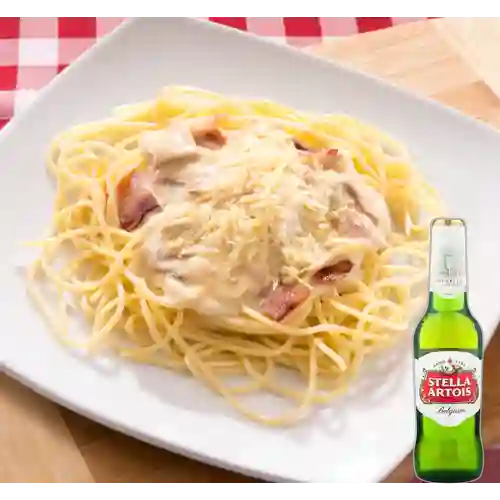 Combo Pasta Carbonara + Stella Artois 350 ml