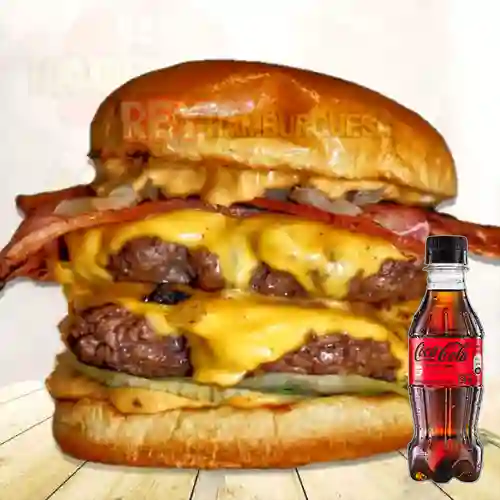 Combo Hamburguesa Tocicheddar Doble Res + Cocacola S/az 250ML