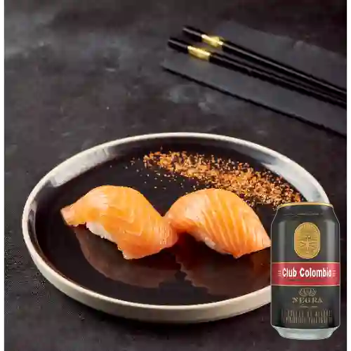 Combo Nigiri de Salmón + Club Colombia Negra 355 ml