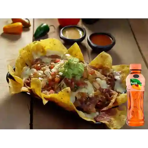 Combo Nacho Mixto Desmechado + Fuze Tea Durazno 400ML