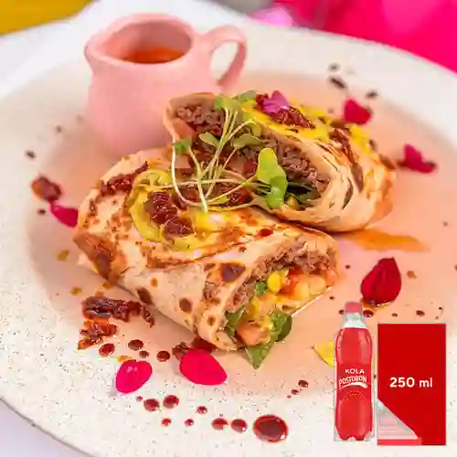 Combo Wrap Carne Desmechada + Kola Postobon 250 ml