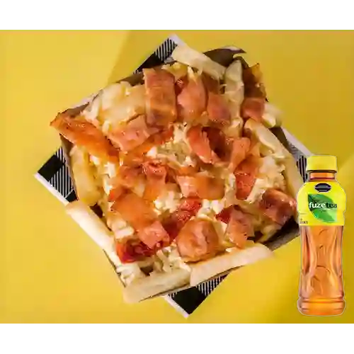 Combo Papas Tocineta y Queso + Fuze Tea Limón 400ML